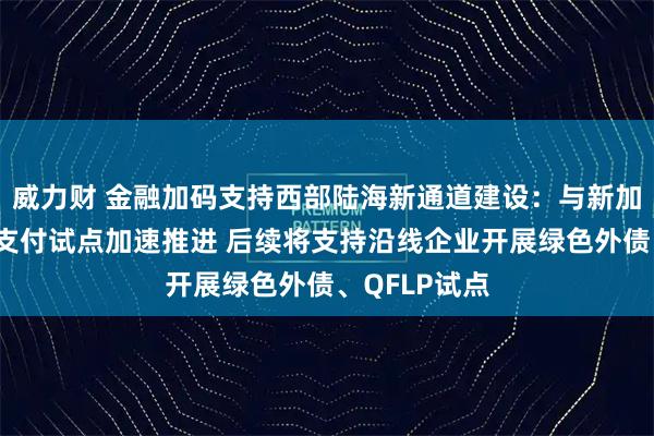 威力财 金融加码支持西部陆海新通道建设：与新加坡数币跨境支付试点加速推进 后续将支持沿线企业开展绿色外债、QFLP试点